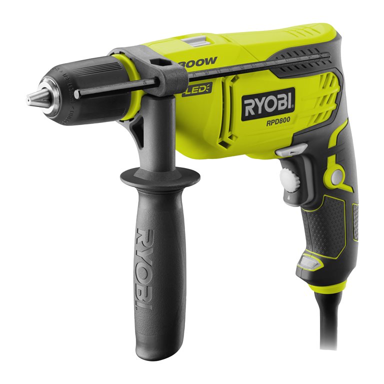 RYOBI 800 W 1-Gang Schlagbohrmaschine, max. Schlagzahl 51.000 min-1