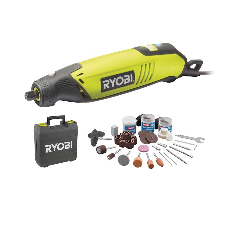 RYOBI 150 W Rotationswerkzeug, inkl. 115-tlg. Zubehörset